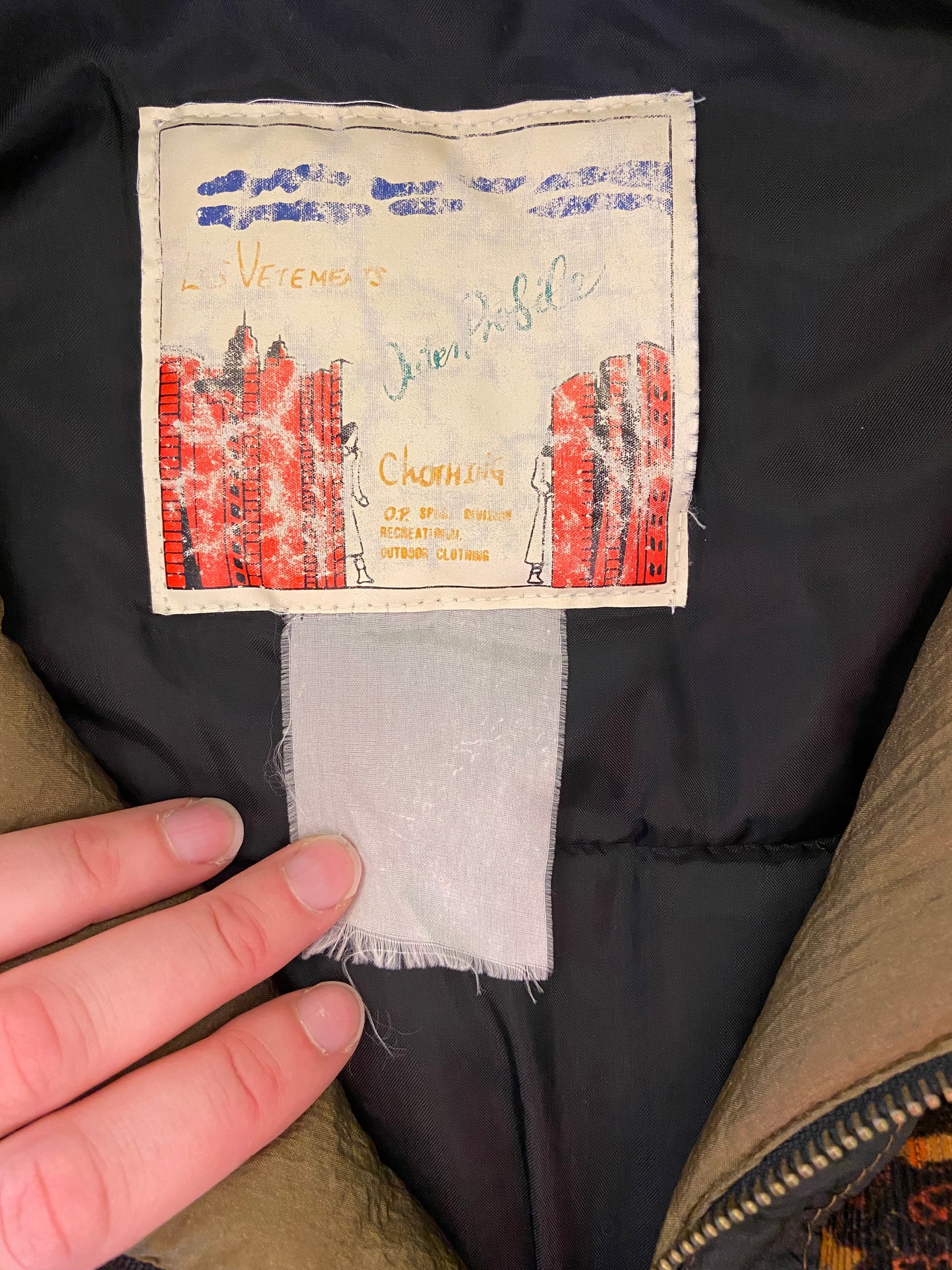 INCREDIBLE VINTAGE 90'S "LES VETEMENTS" PUFFY COLOUR BLOCK COAT