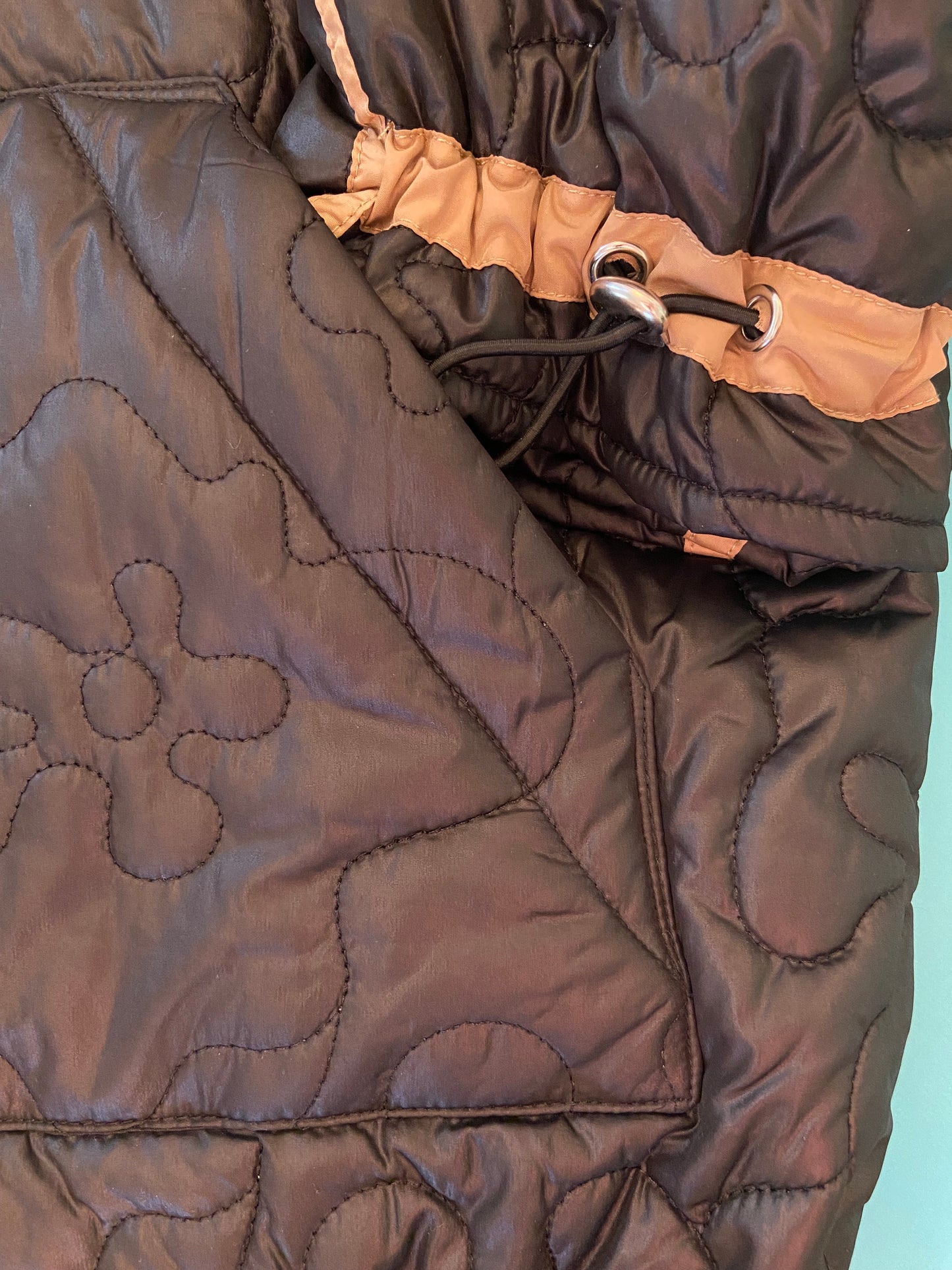 NEW NEVER WORN "YAS" BLACK FLORAL QUILTED COAT