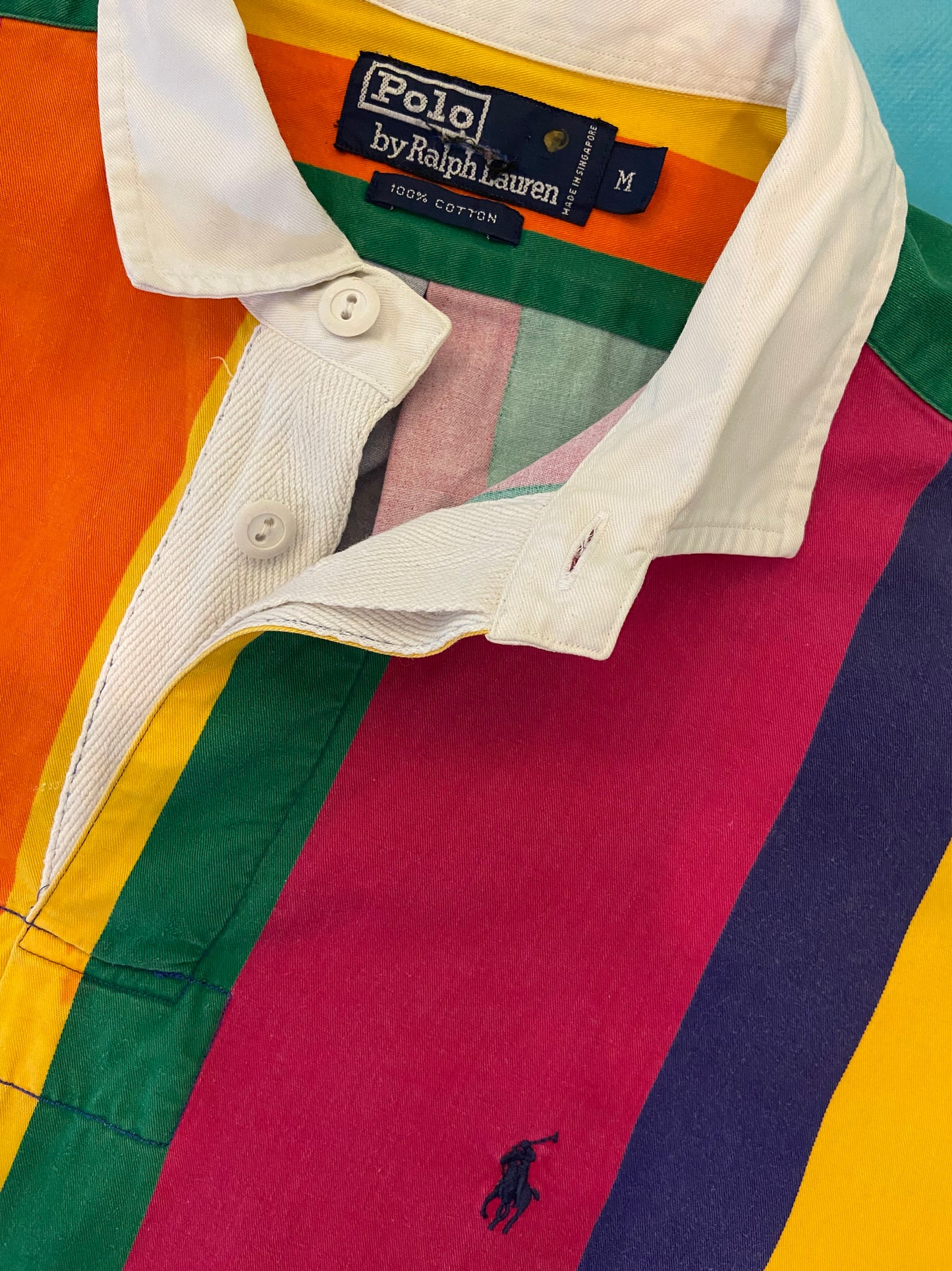ICONIC VINTAGE 90S "RALPH LAUREN" RAINBOW RUGBY SHIRT
