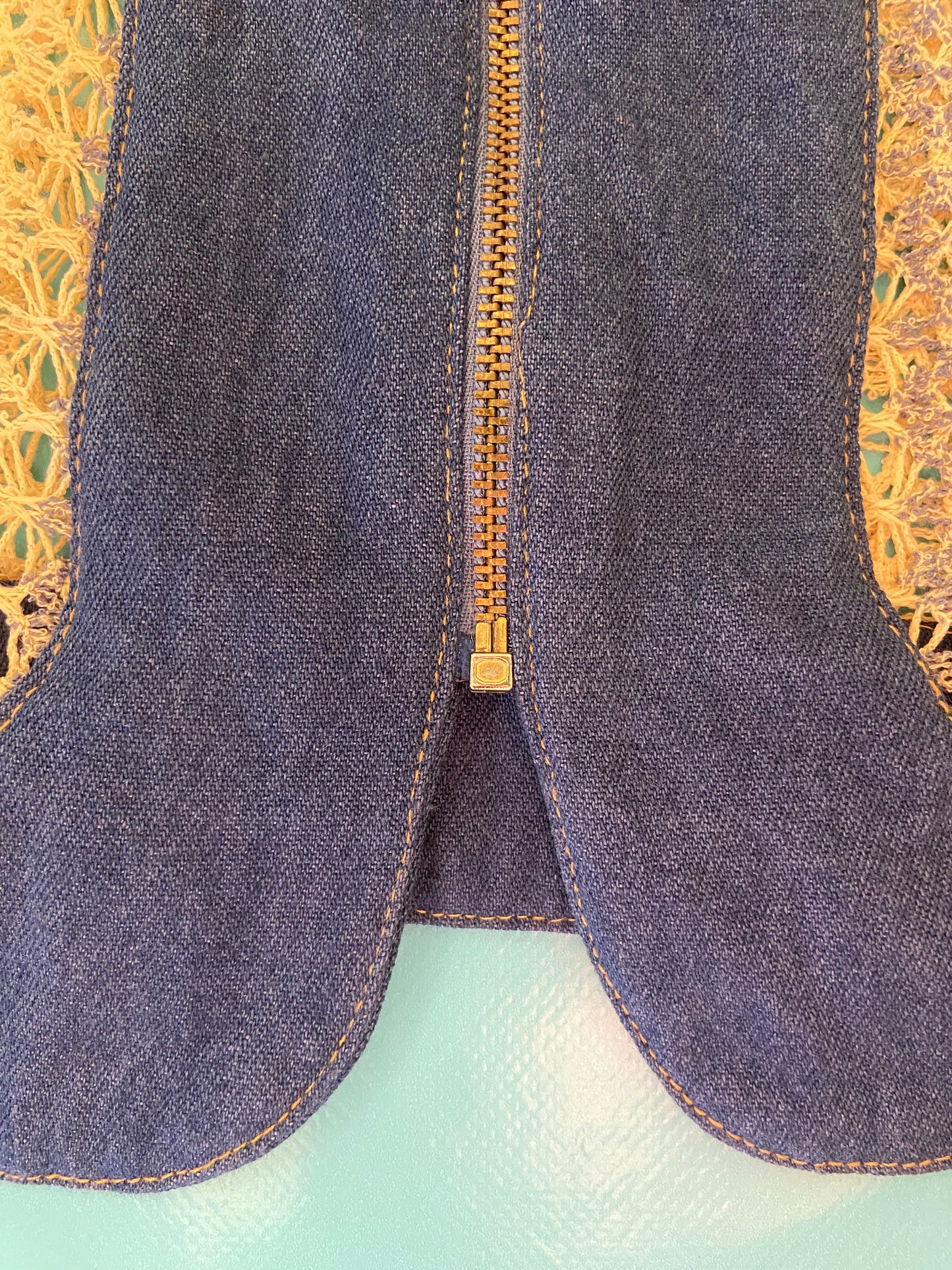 VINTAGE "CITY GIRL SPORT" DENIM AND KNIT VEST