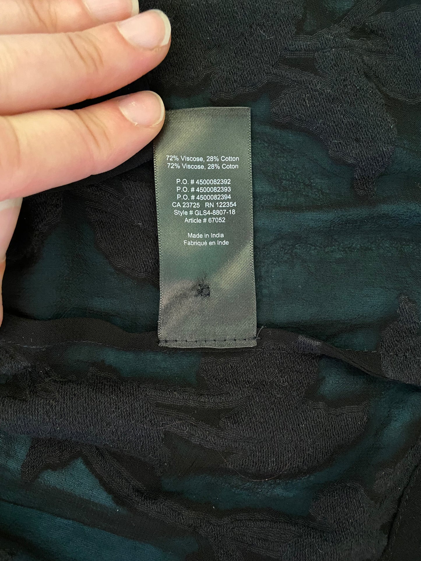 "WILFRED" SHEER BLACK SHIRT DRESS WITH FLORAL APPLIQUE