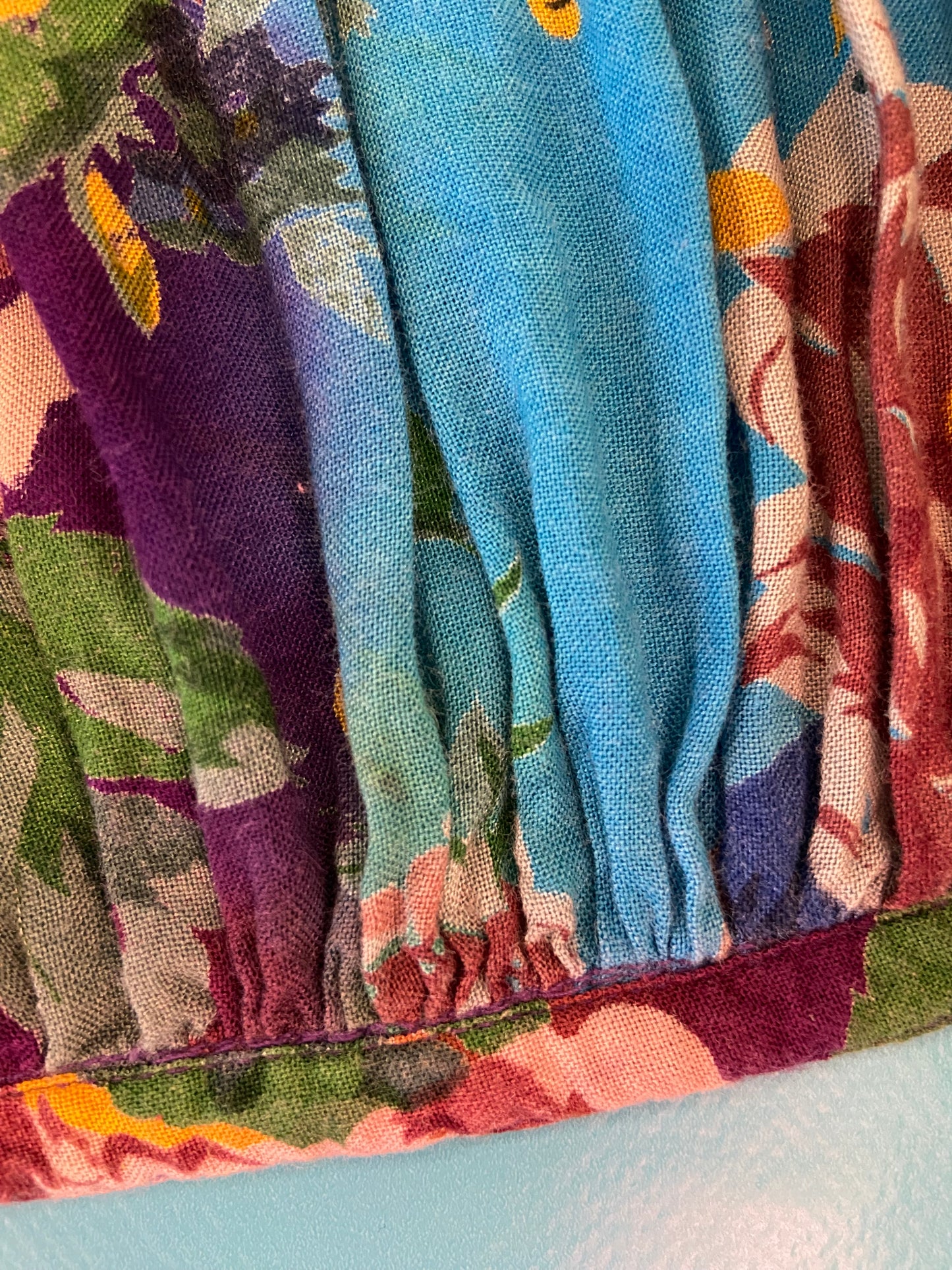 VINTAGE 90'S RAINBOW FLORAL PIRATE BLOUSE