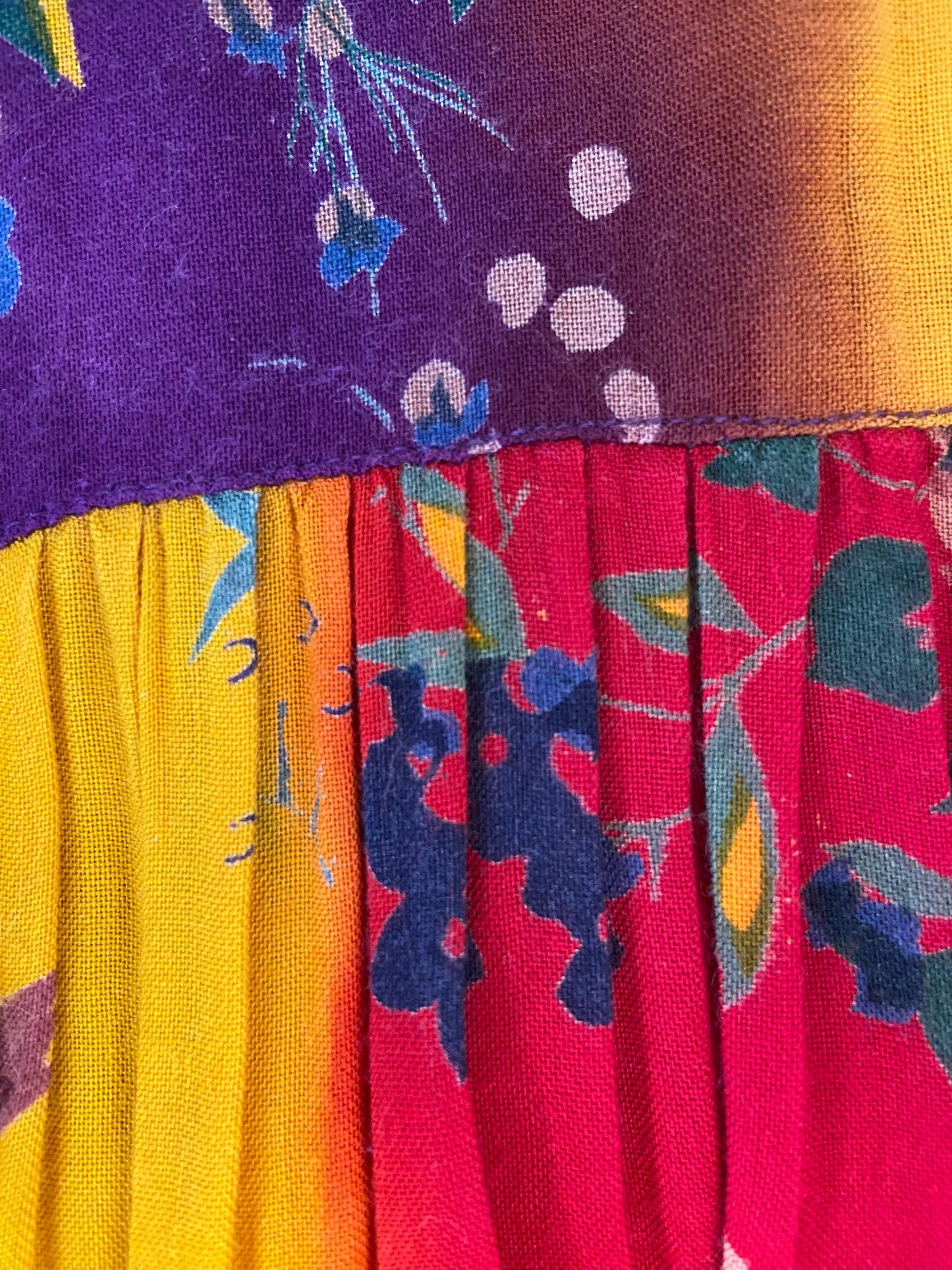 VINTAGE 90'S RAINBOW FLORAL PIRATE BLOUSE