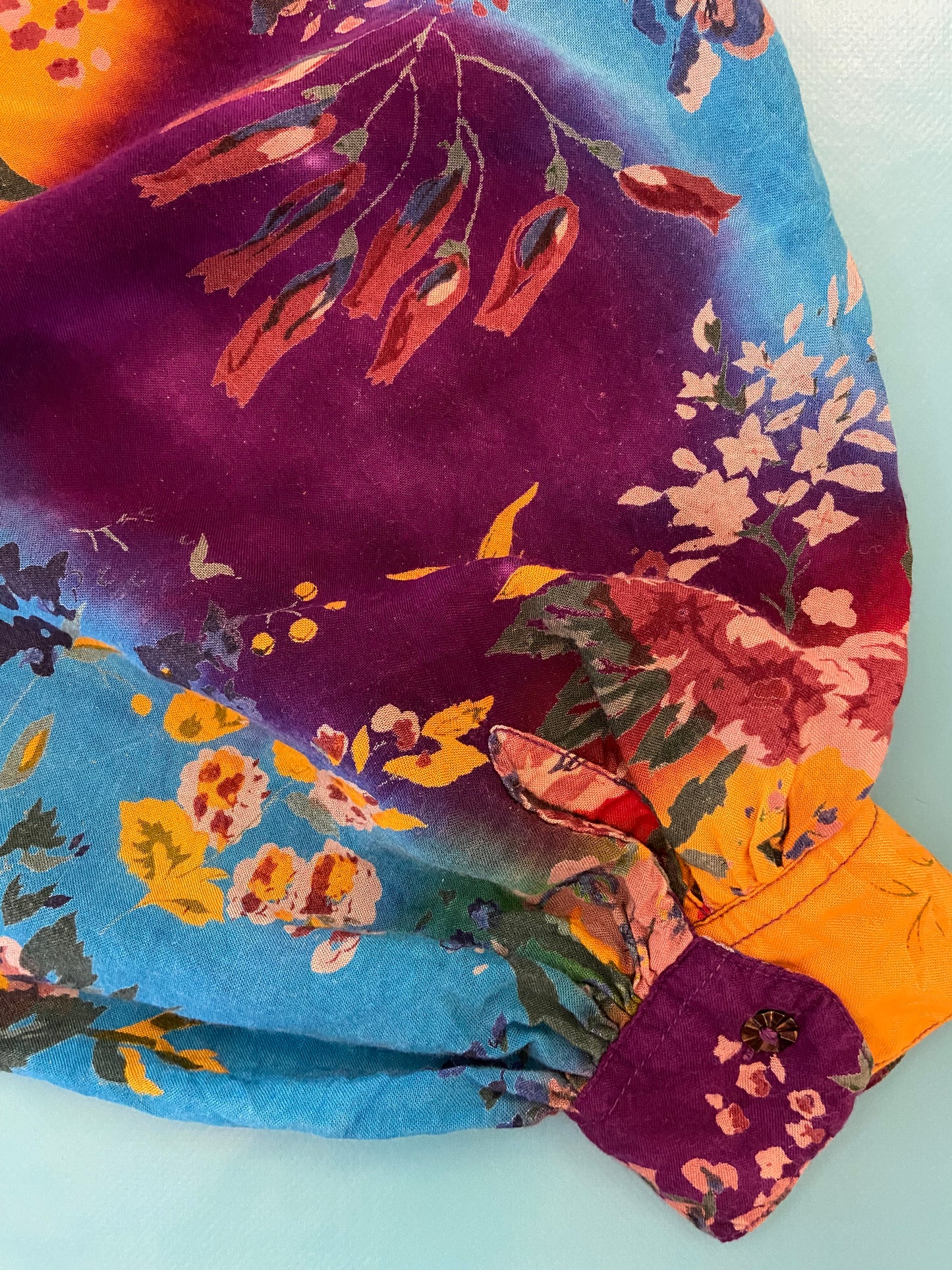 VINTAGE 90'S RAINBOW FLORAL PIRATE BLOUSE