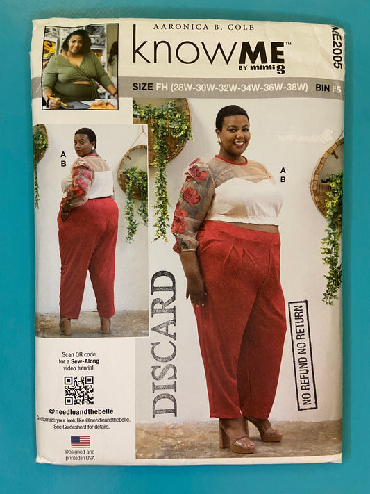 ***NEW UNCUT - "KNOW ME" TOP AND DRESS PANTS SEWING PATTERN