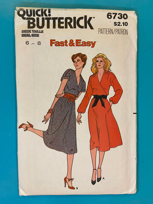 ***VINTAGE 80'S "BUTTERICK" DROP SHOULDER DRESS SEWING PATTERN
