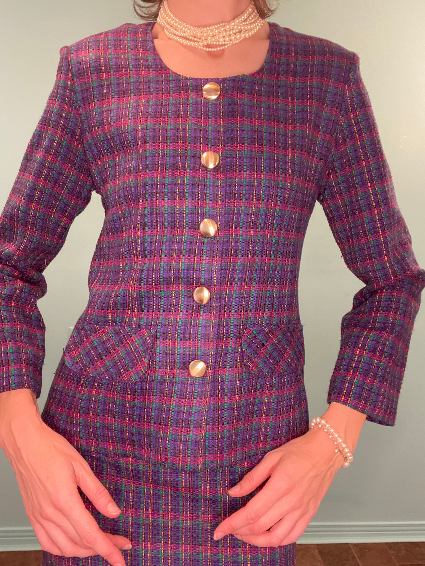 VINTAGE "REITMANS LIFE STYLE" PURPLE PLAID SUIT