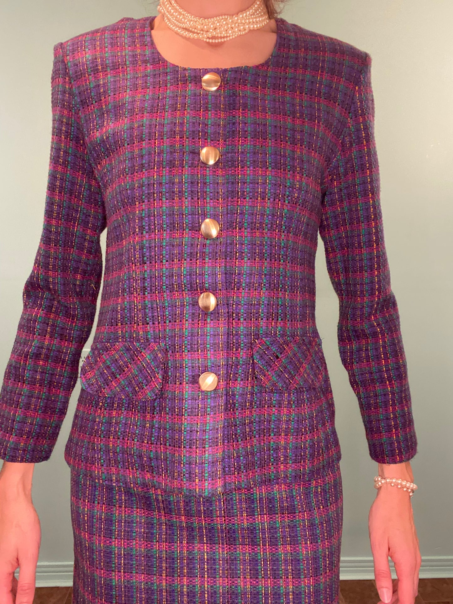 VINTAGE "REITMANS LIFE STYLE" PURPLE PLAID SUIT