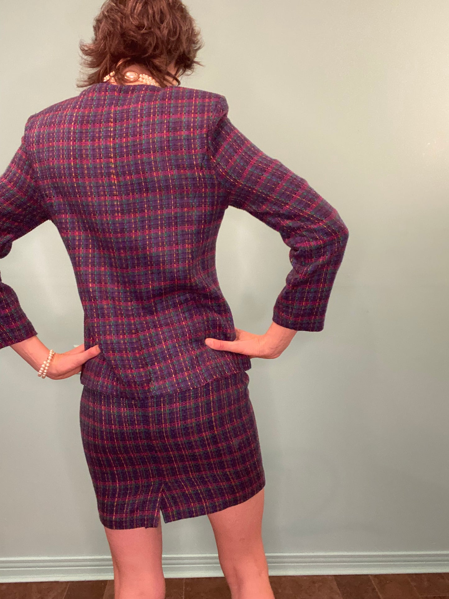 VINTAGE "REITMANS LIFE STYLE" PURPLE PLAID SUIT