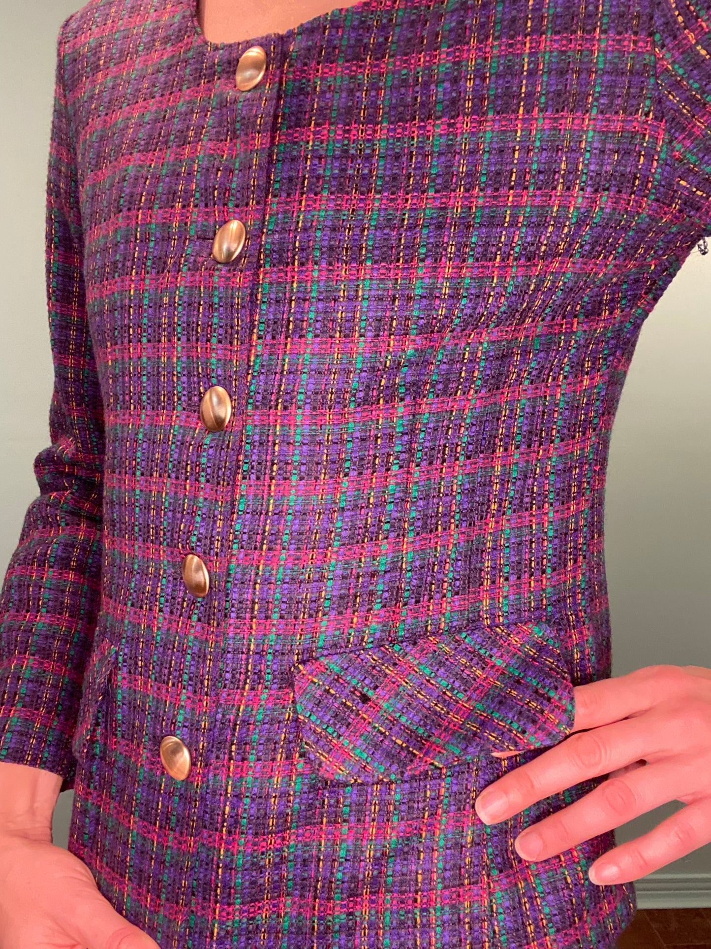 VINTAGE "REITMANS LIFE STYLE" PURPLE PLAID SUIT