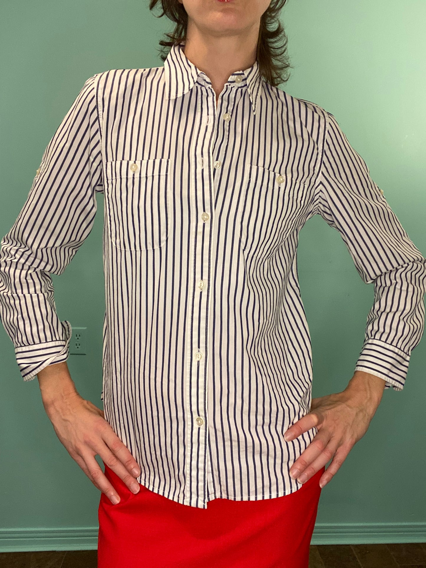 VINTAGE 90s "LAUREN by RALPH LAUREN" STRIPED OFFICE SHIRT