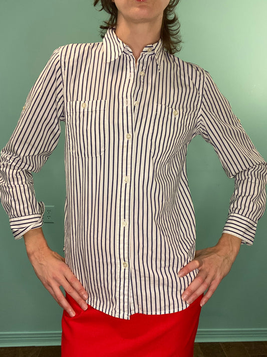 VINTAGE 90s "LAUREN by RALPH LAUREN" STRIPED OFFICE SHIRT