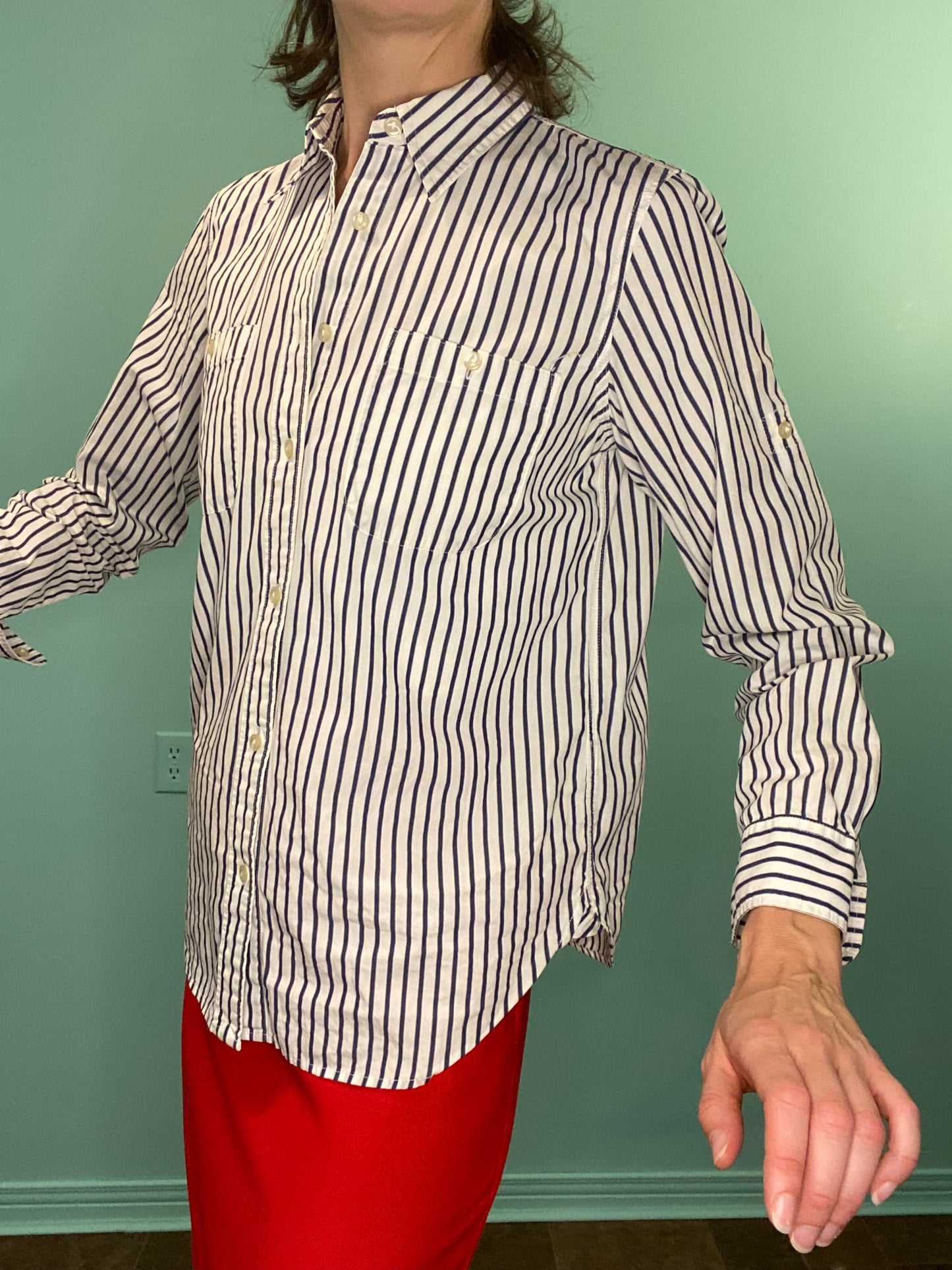 VINTAGE 90s "LAUREN by RALPH LAUREN" STRIPED OFFICE SHIRT