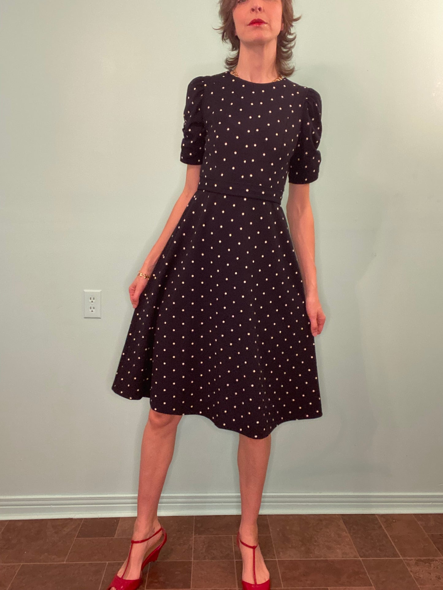 "DKNY" PRETTY POLKA DOT DRESS