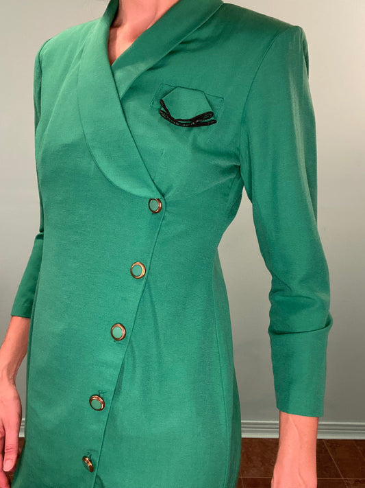 VINTAGE "ORITE PETITE" GREEN SUIT DRESS