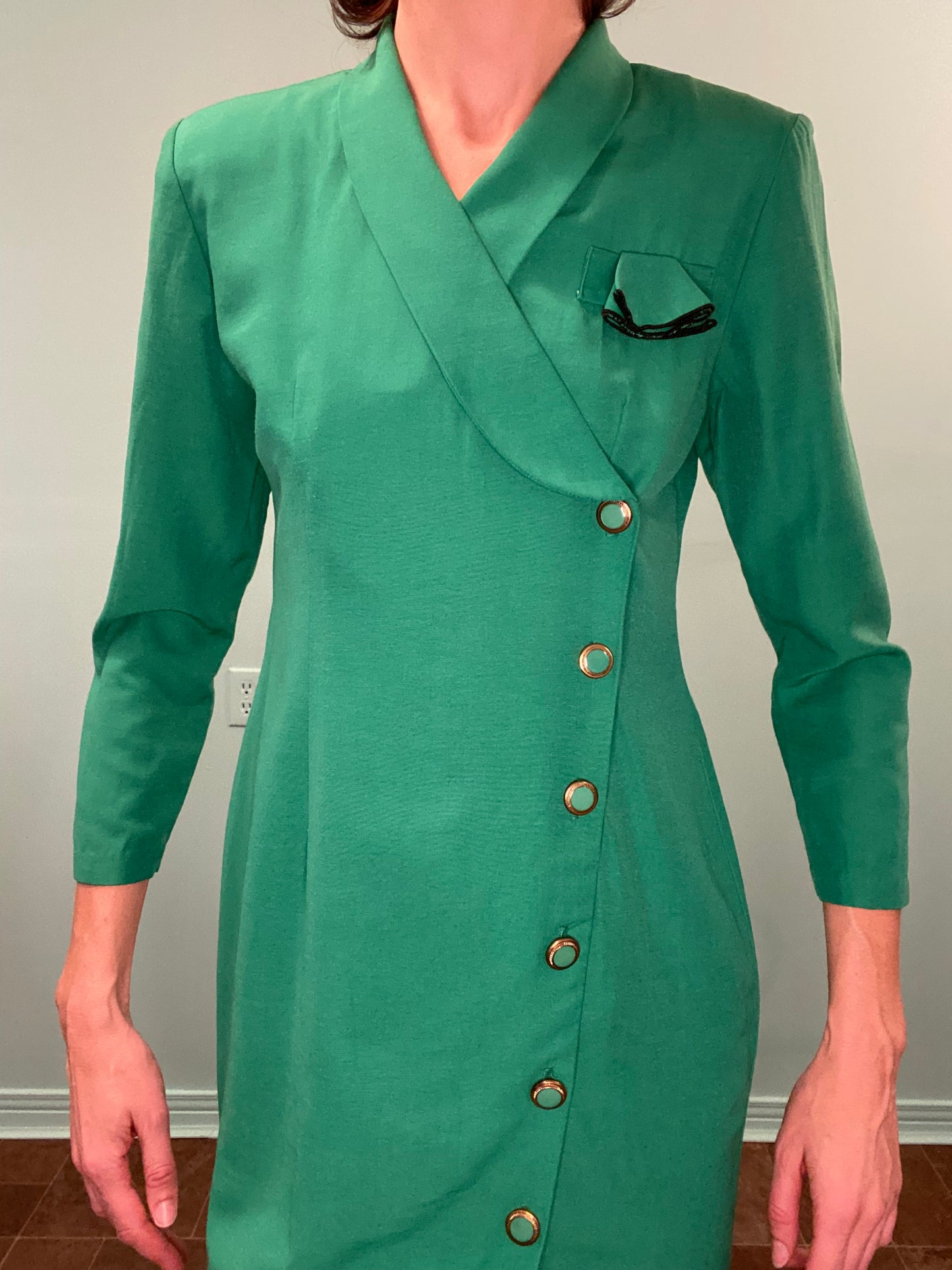 VINTAGE "ORITE PETITE" GREEN SUIT DRESS