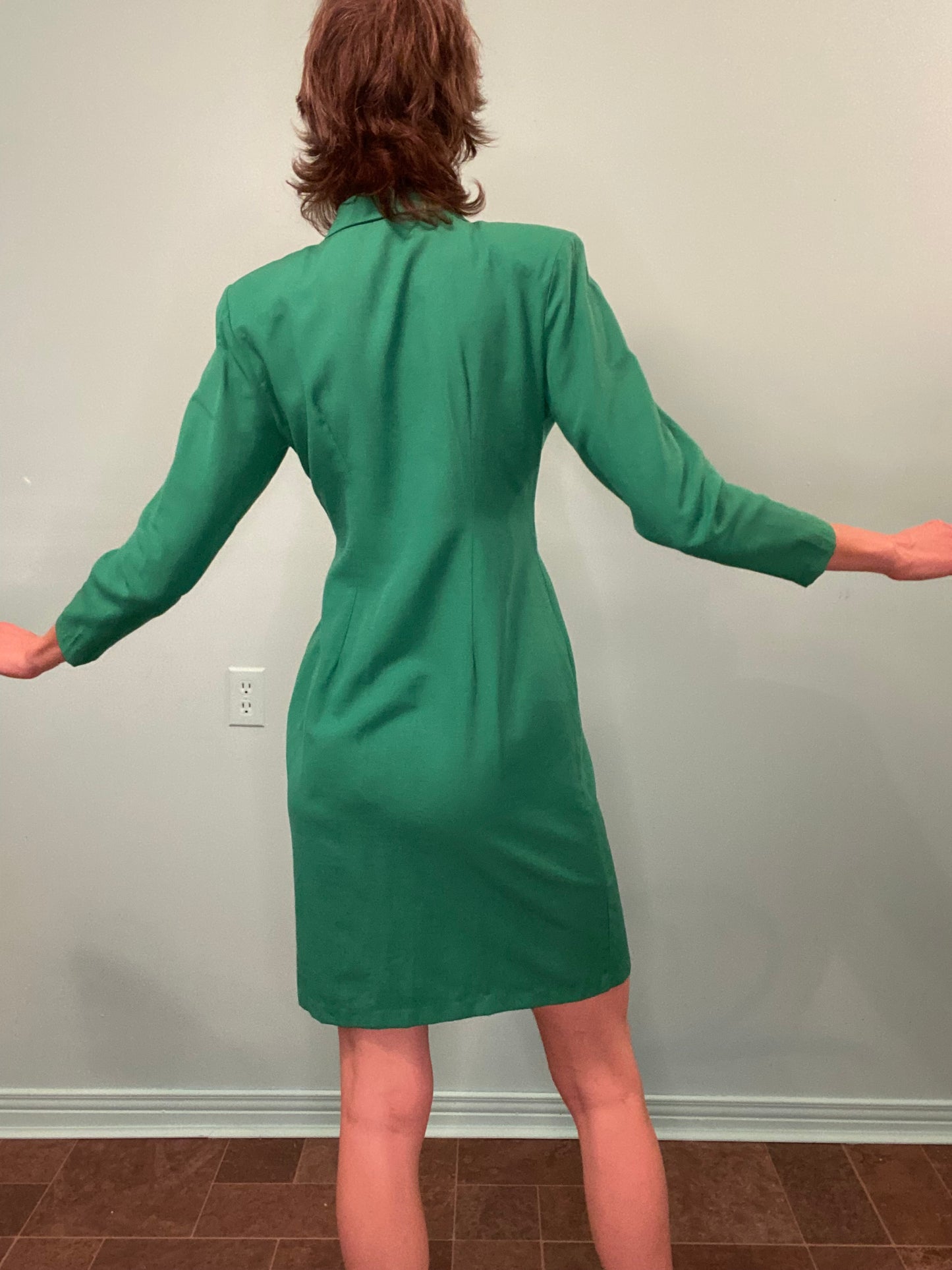 VINTAGE "ORITE PETITE" GREEN SUIT DRESS