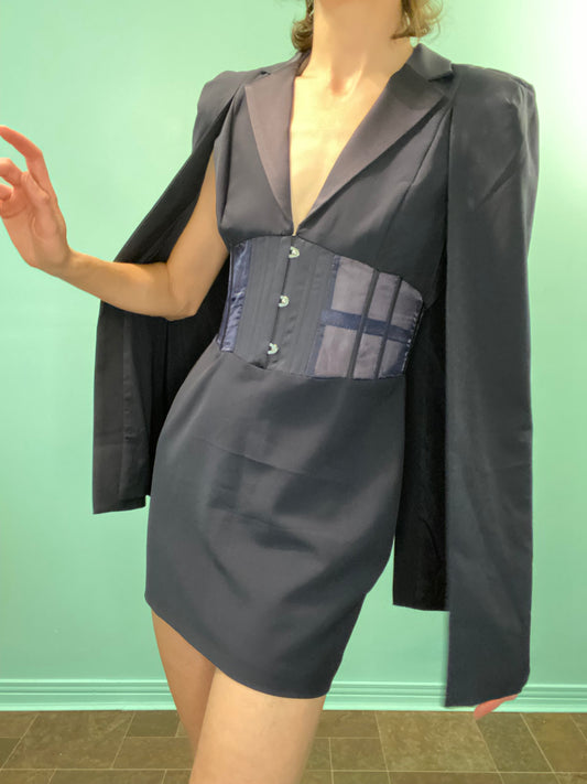 INCREDIBLE "LAVISH ALICE" NEW WITH TAGS BLAZER CAPE DRESS