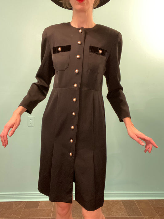 VINTAGE "GENEVIEVE COLLECTION" TAILORED %100 WOOL SUIT DRESS