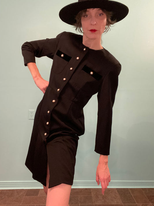 VINTAGE "GENEVIEVE COLLECTION" TAILORED %100 WOOL SUIT DRESS