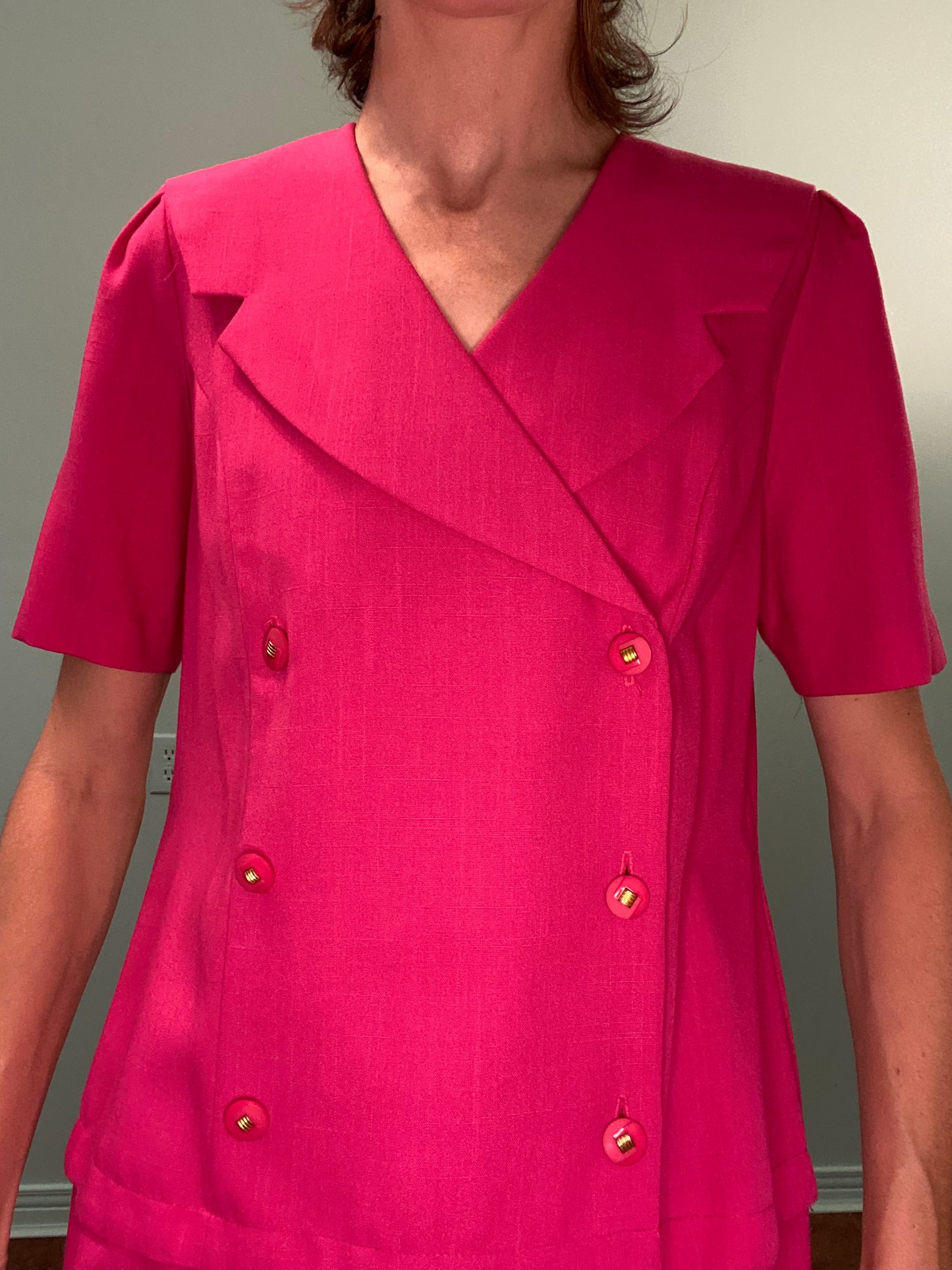 VINTAGE "D'ALLAIRDS" FUCHSIA SUIT DRESS