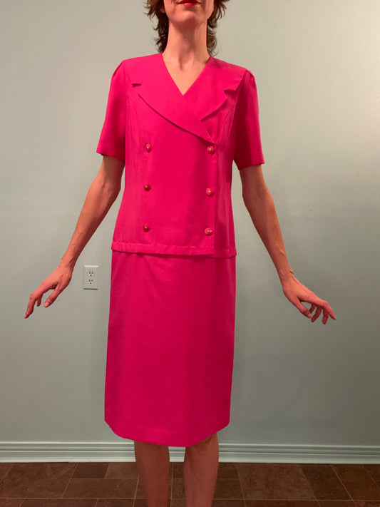 VINTAGE "D'ALLAIRDS" FUCHSIA SUIT DRESS