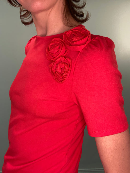 "W5" BEAUTIFUL T-SHIRT WITH ROSETTES