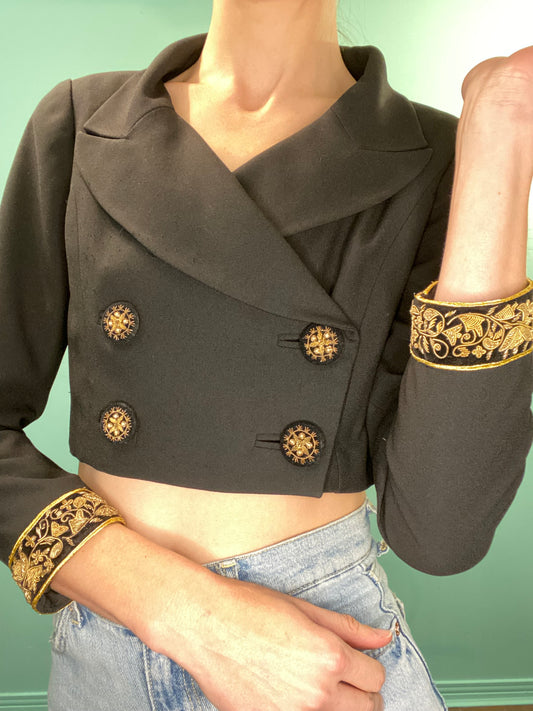 VINTAGE "ANN TAYLOR" CROPPED BOLERO BLAZER