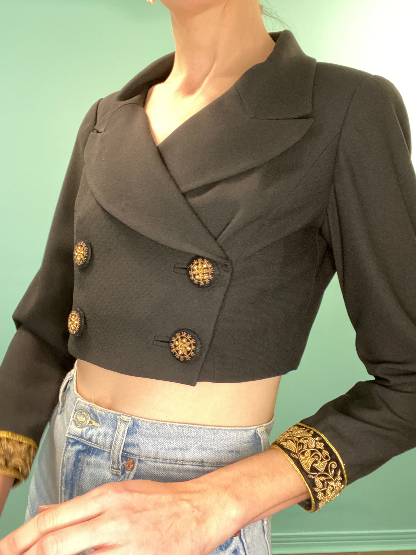 VINTAGE "ANN TAYLOR" CROPPED BOLERO BLAZER