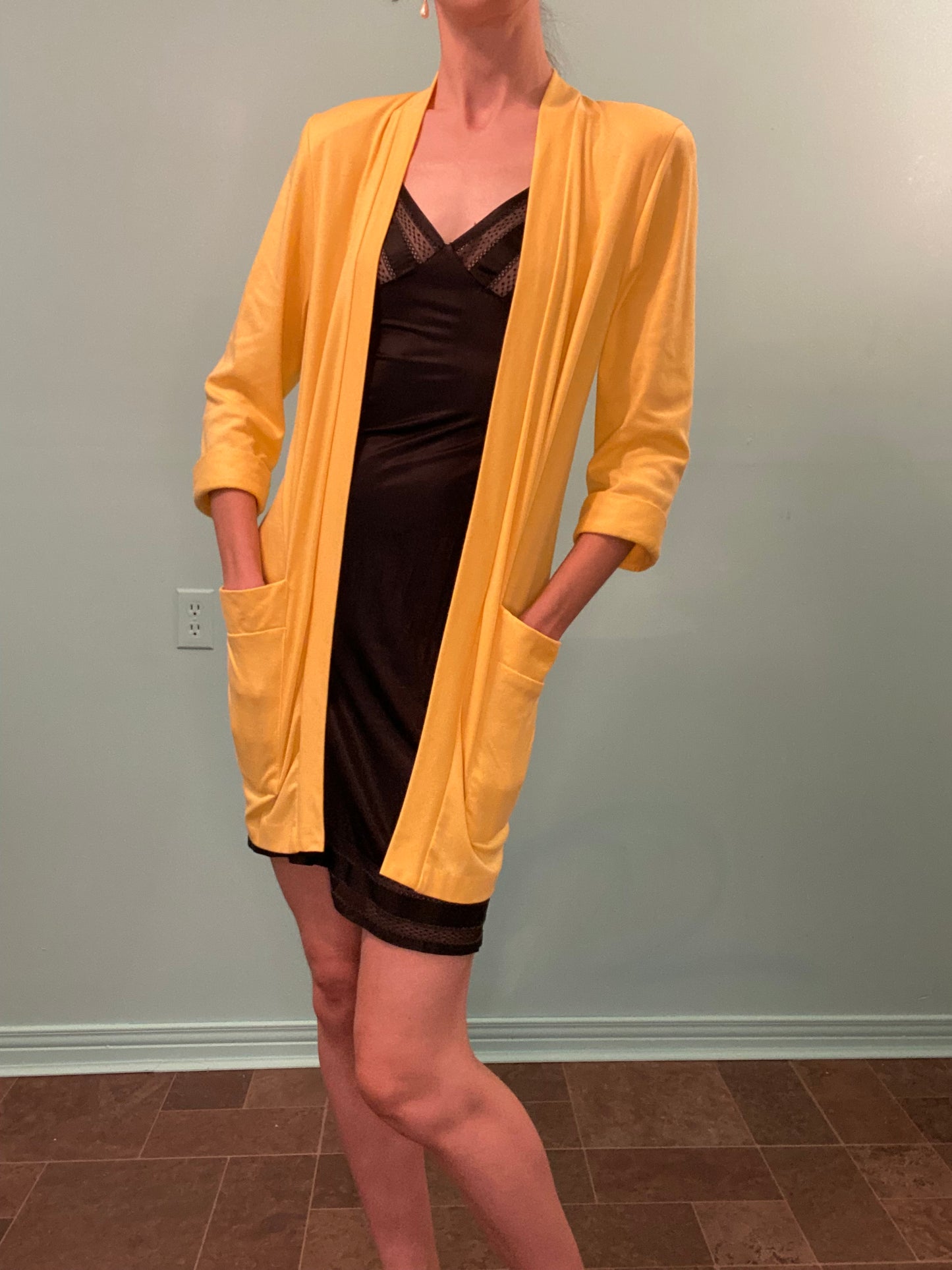 VINTAGE "ALGO-ETTES" COTTON JERSEY OFFICE CARDIGAN