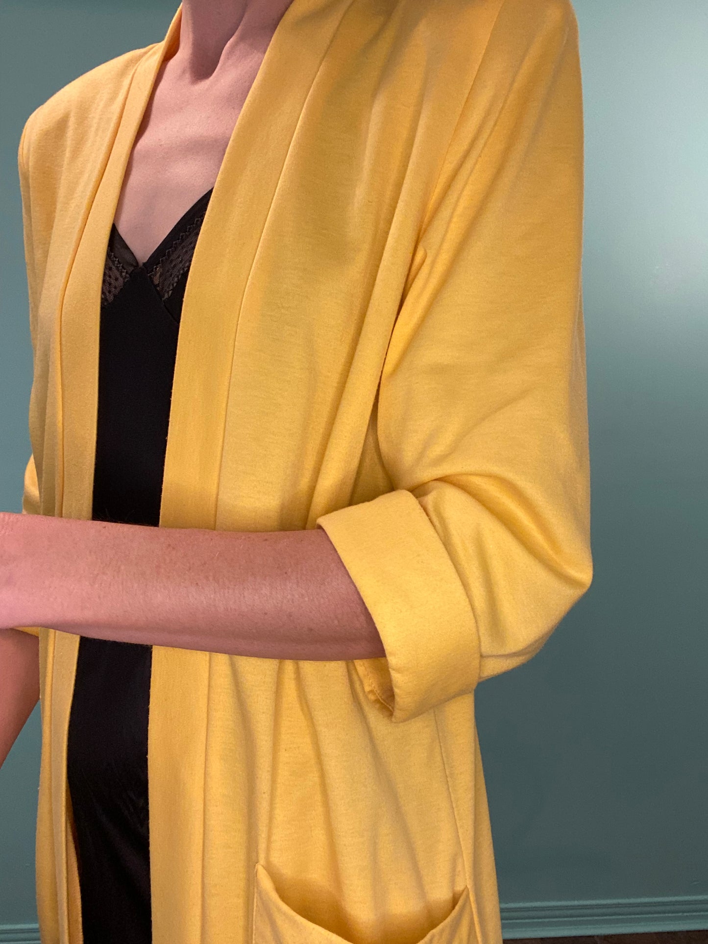 VINTAGE "ALGO-ETTES" COTTON JERSEY OFFICE CARDIGAN