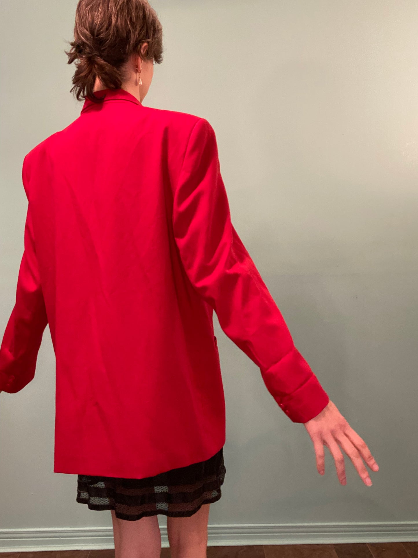 VINTAGE "TALL GIRL"!!!! RED DOUBLE BREASTED BLAZER