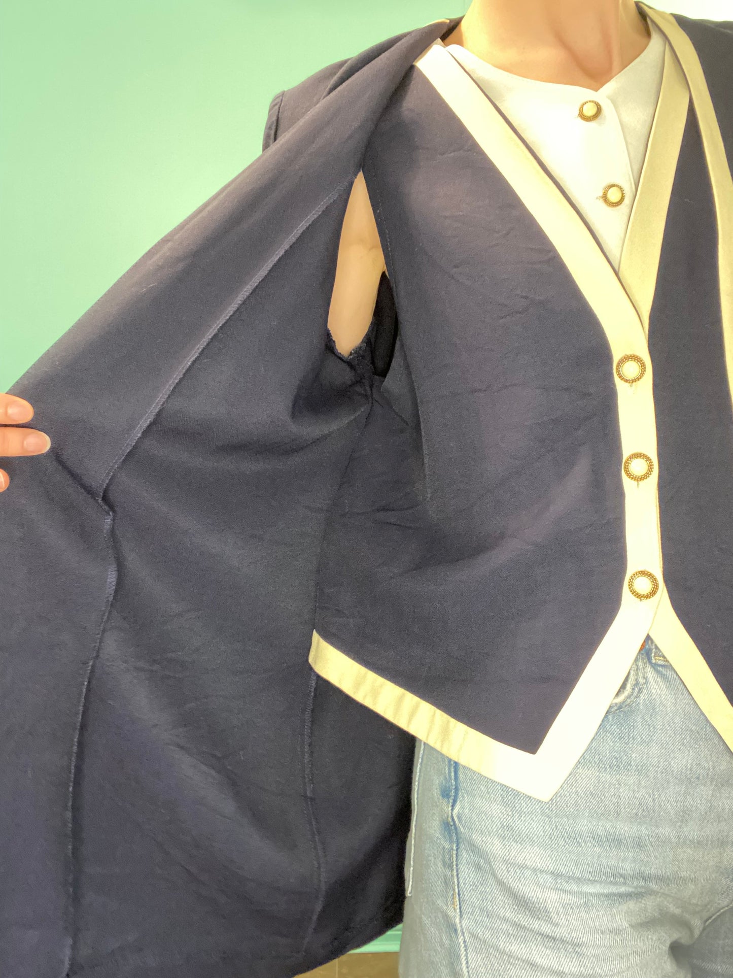 VINTAGE "MAREN" THREE PIECE BLAZER VEST SET (ALL ATTACHED AT SIDE SEAMS)