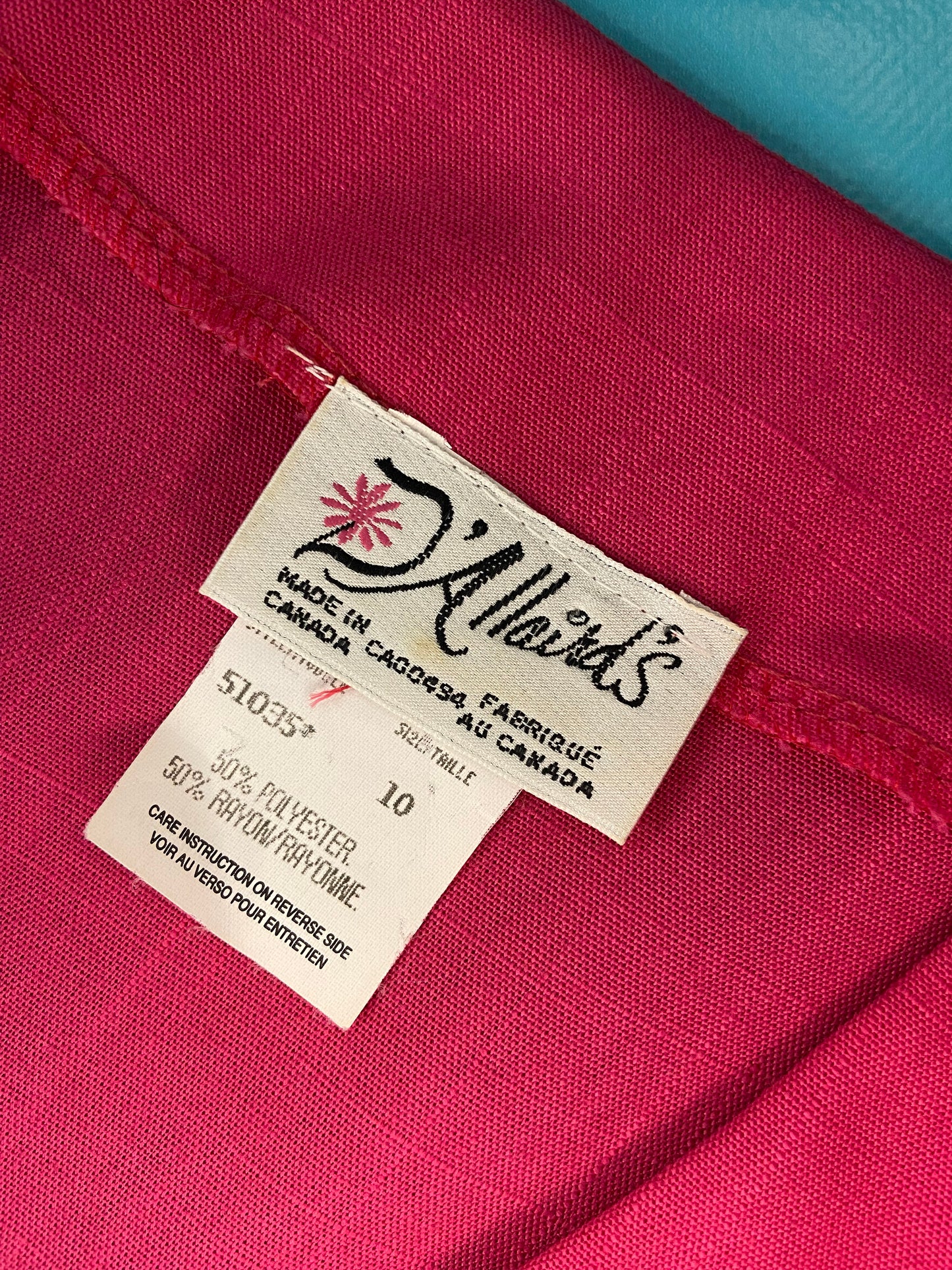 VINTAGE "D'ALLAIRDS" FUCHSIA SUIT DRESS