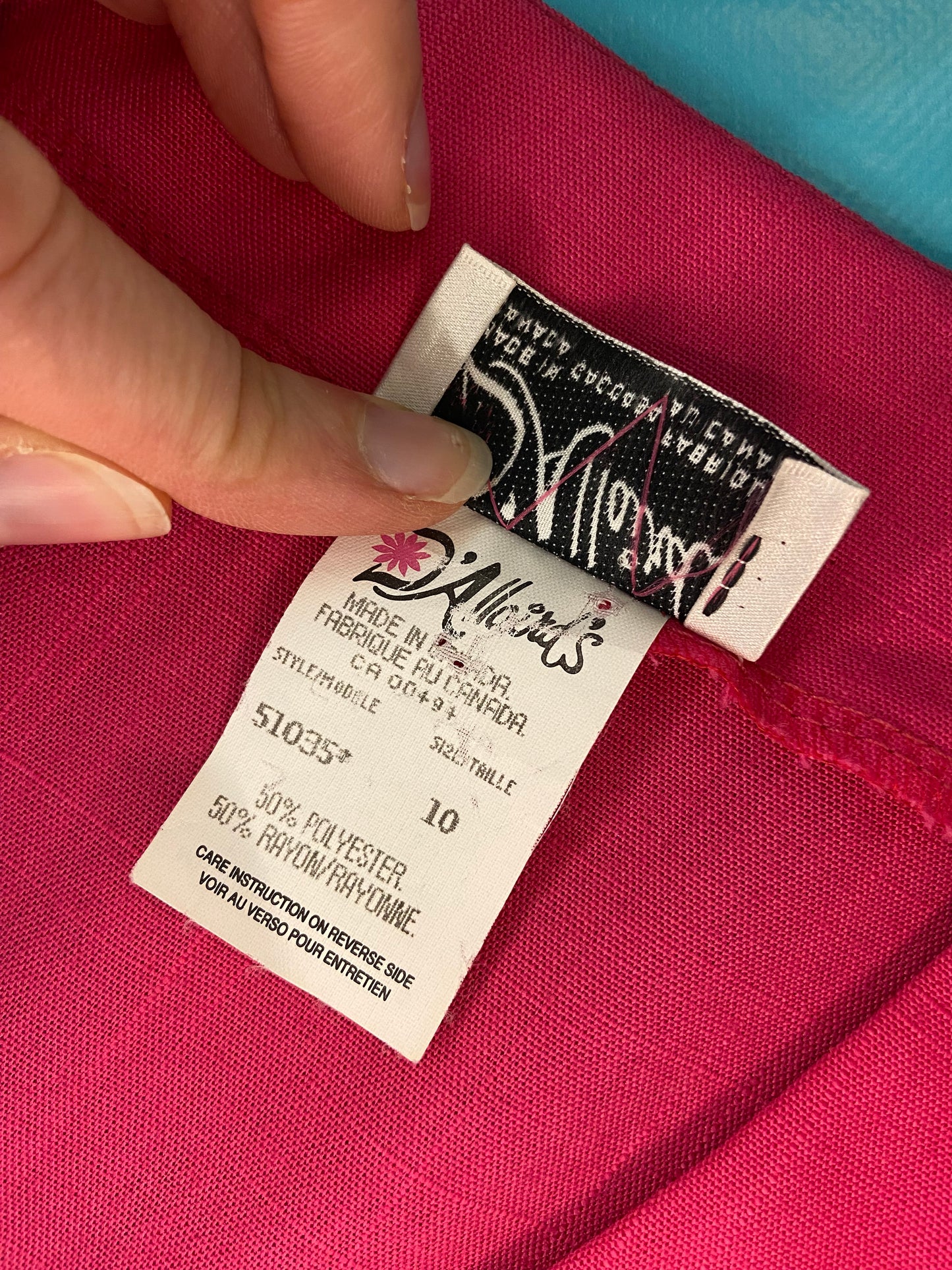 VINTAGE "D'ALLAIRDS" FUCHSIA SUIT DRESS