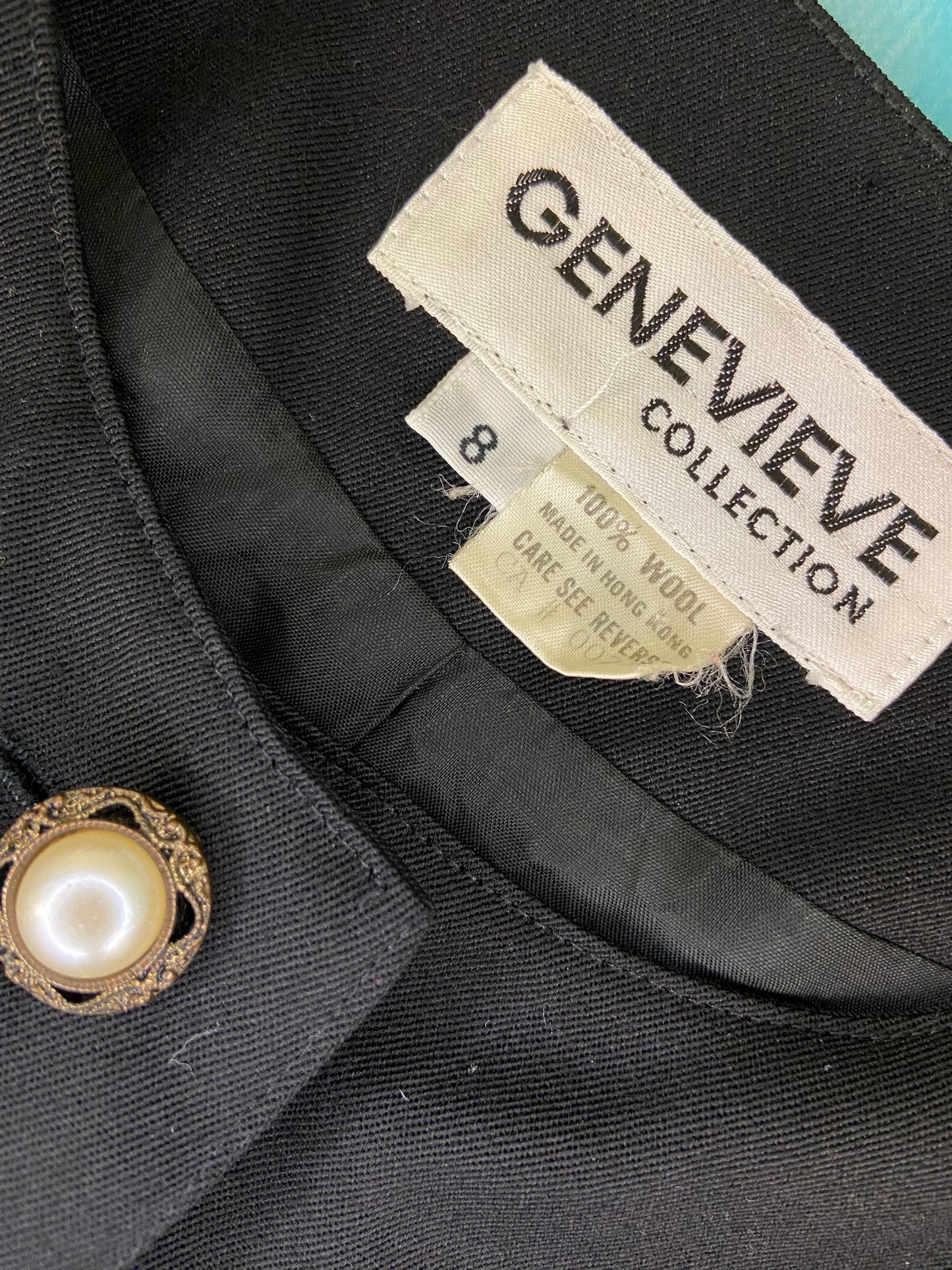 VINTAGE "GENEVIEVE COLLECTION" TAILORED %100 WOOL SUIT DRESS