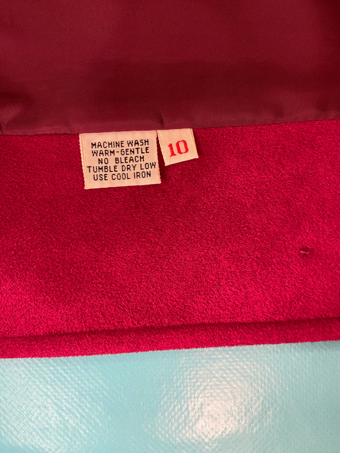 VINTAGE RASBERRY COLOURED FAUX SUEDE SUIT