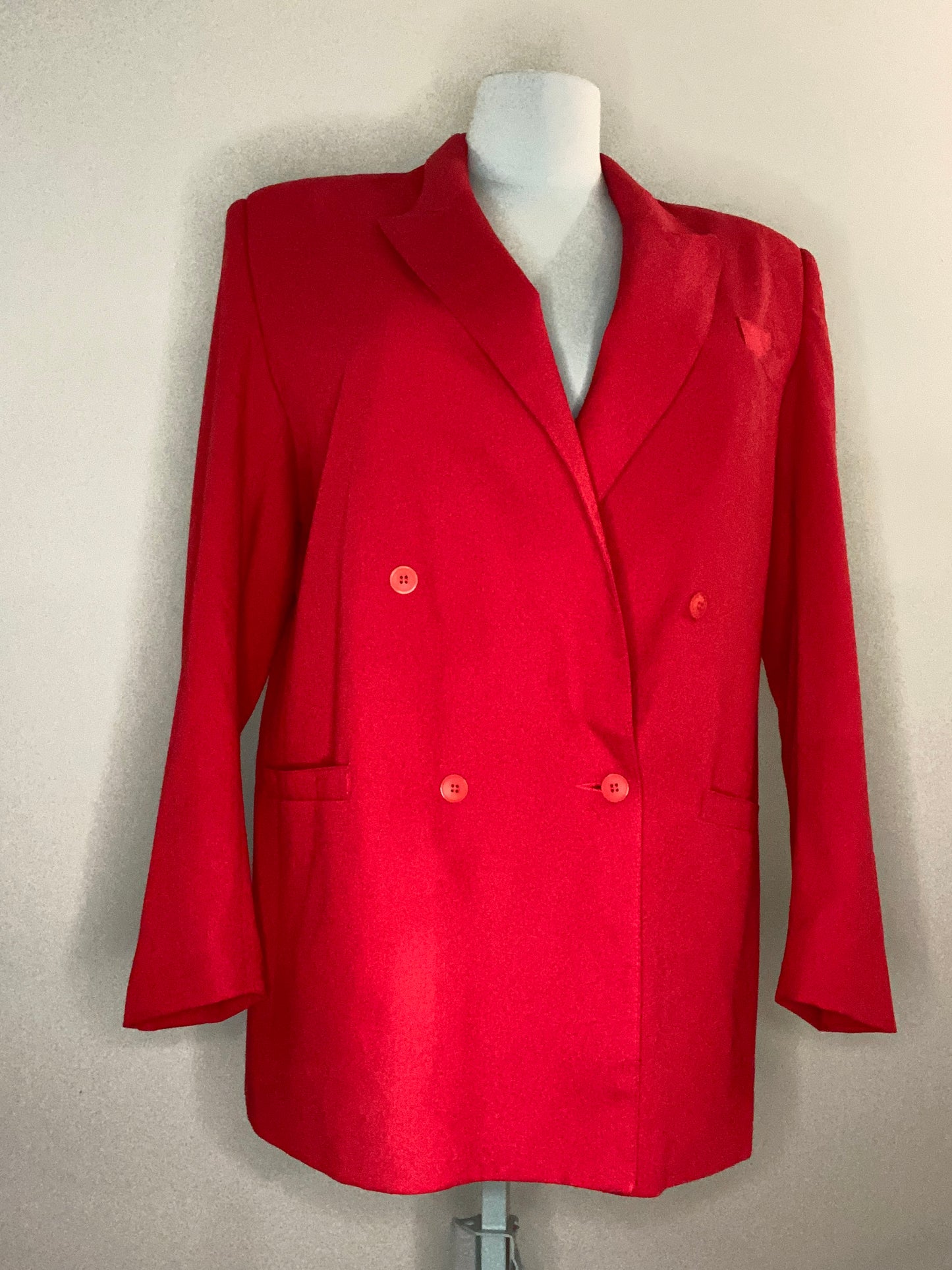 VINTAGE "TALL GIRL"!!!! RED DOUBLE BREASTED BLAZER