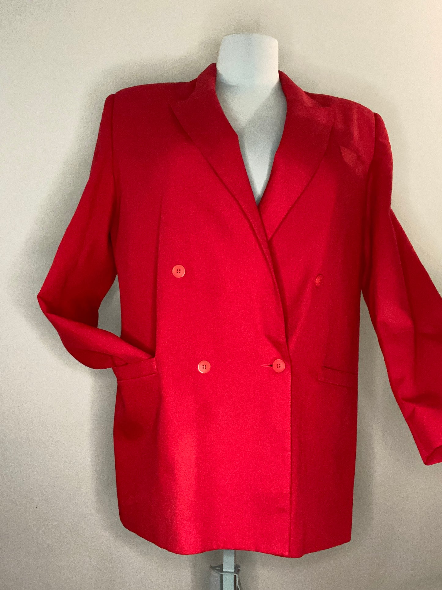 VINTAGE "TALL GIRL"!!!! RED DOUBLE BREASTED BLAZER