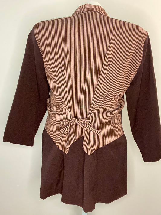 VINTAGE "ENCORE" BLOUSE WITH FAUX BACK VEST