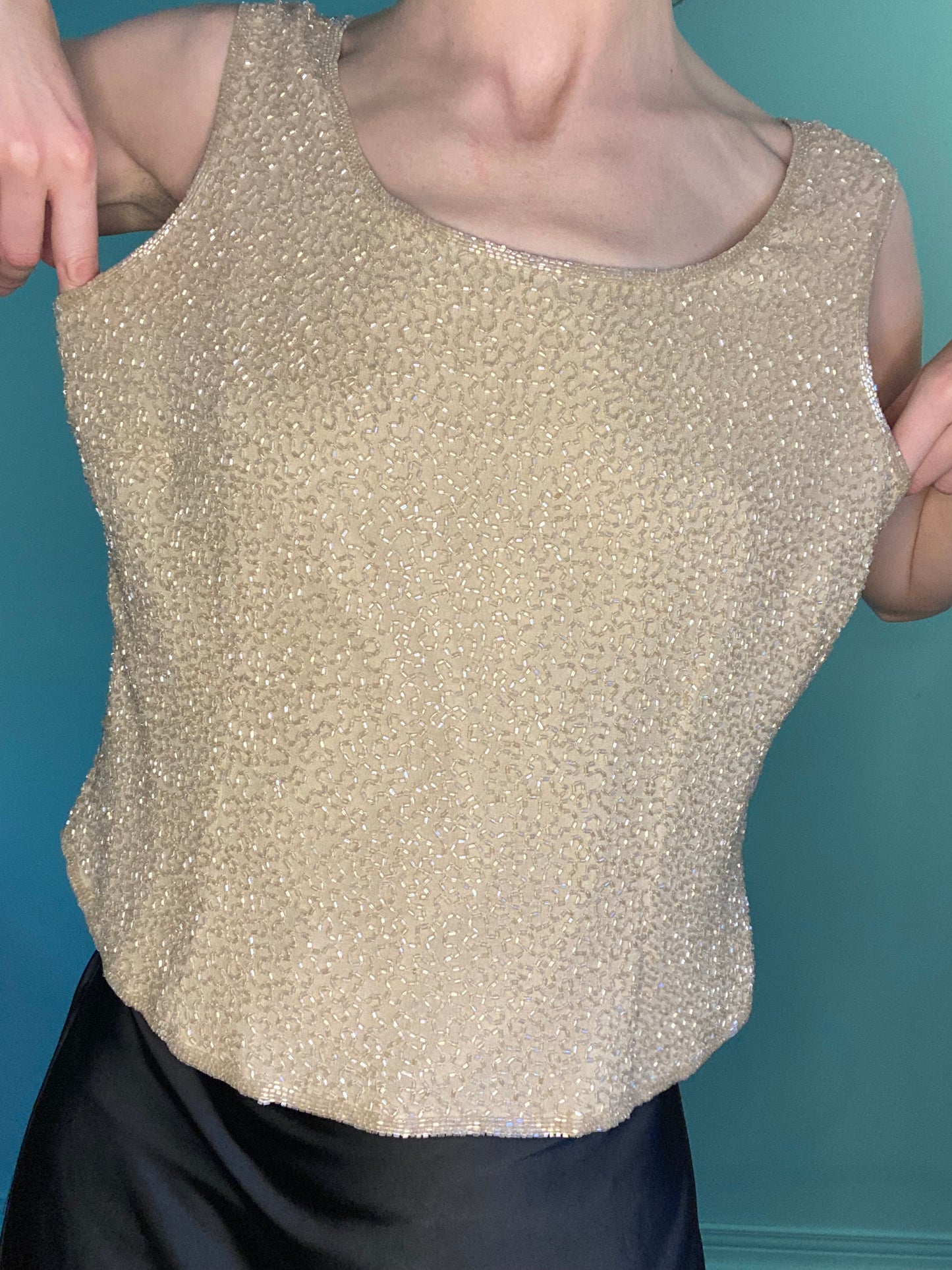 VINTAGE "HOLT RENFREW" %100 SILK EVENING TOP