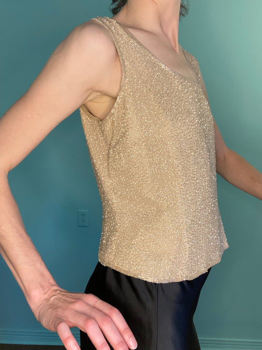 VINTAGE "HOLT RENFREW" %100 SILK EVENING TOP