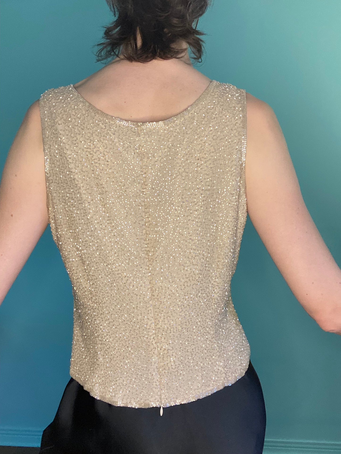 VINTAGE "HOLT RENFREW" %100 SILK EVENING TOP