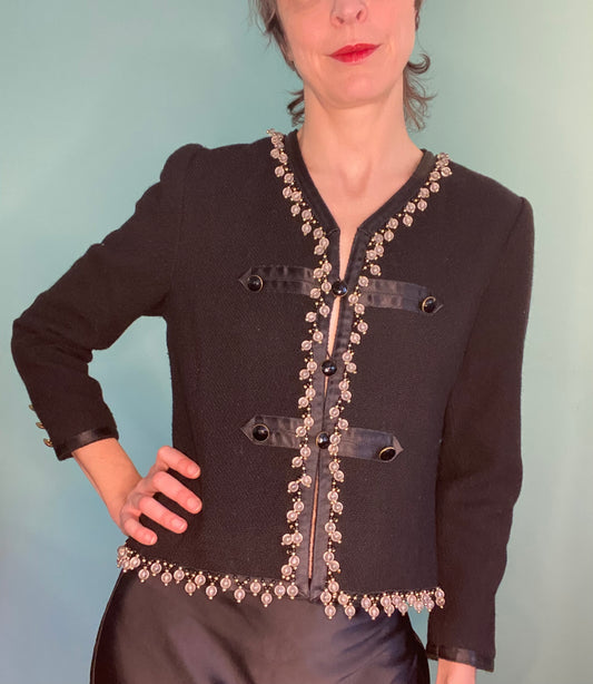VINTAGE GORGEOUS "CLAUDAL" BEADED WOOL COAT