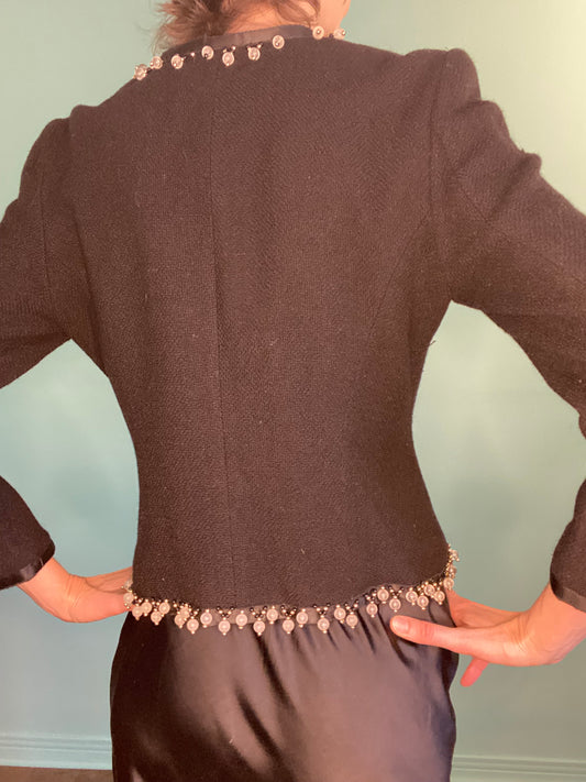 VINTAGE GORGEOUS "CLAUDAL" BEADED WOOL COAT