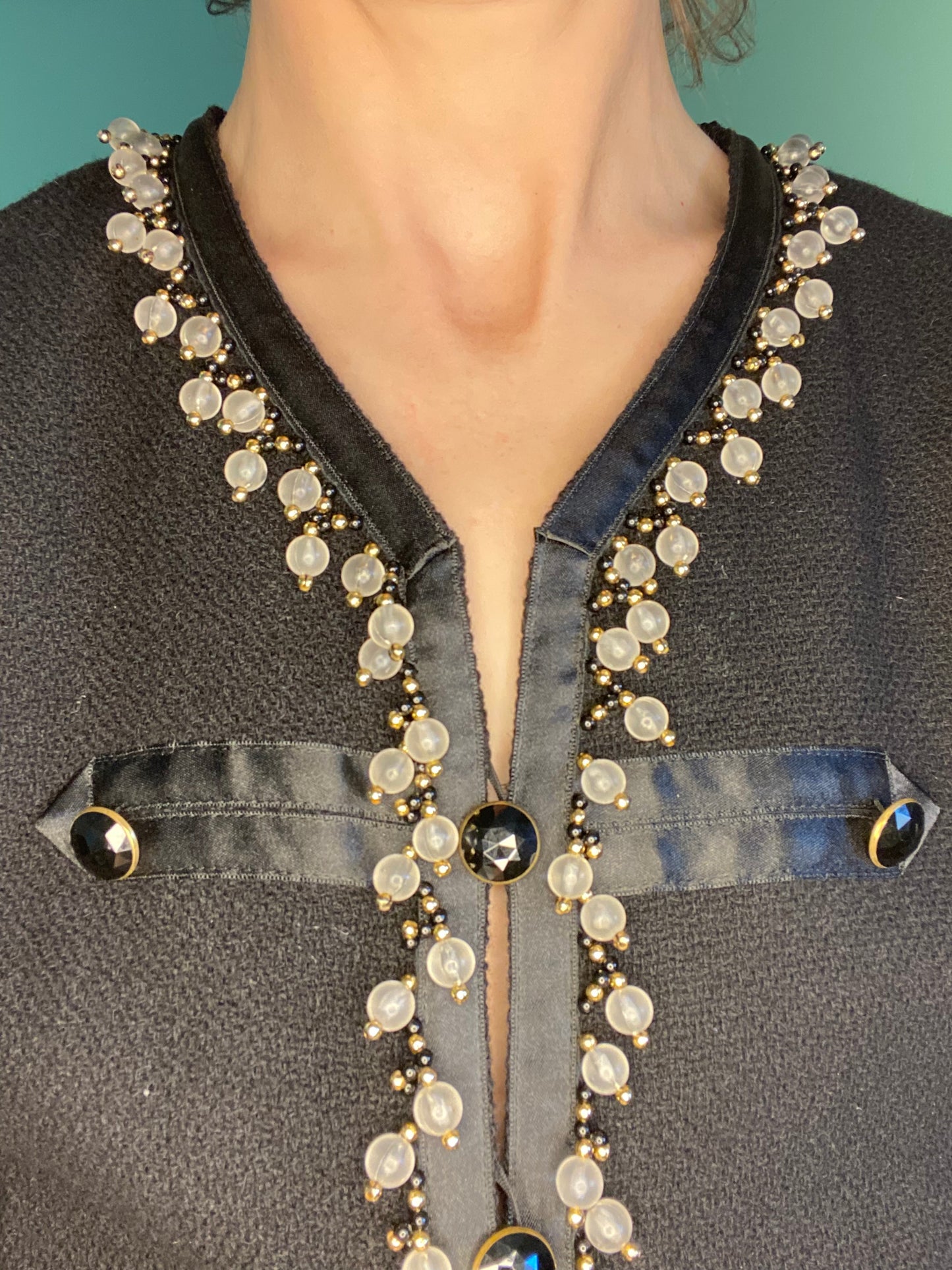 VINTAGE GORGEOUS "CLAUDAL" BEADED WOOL COAT