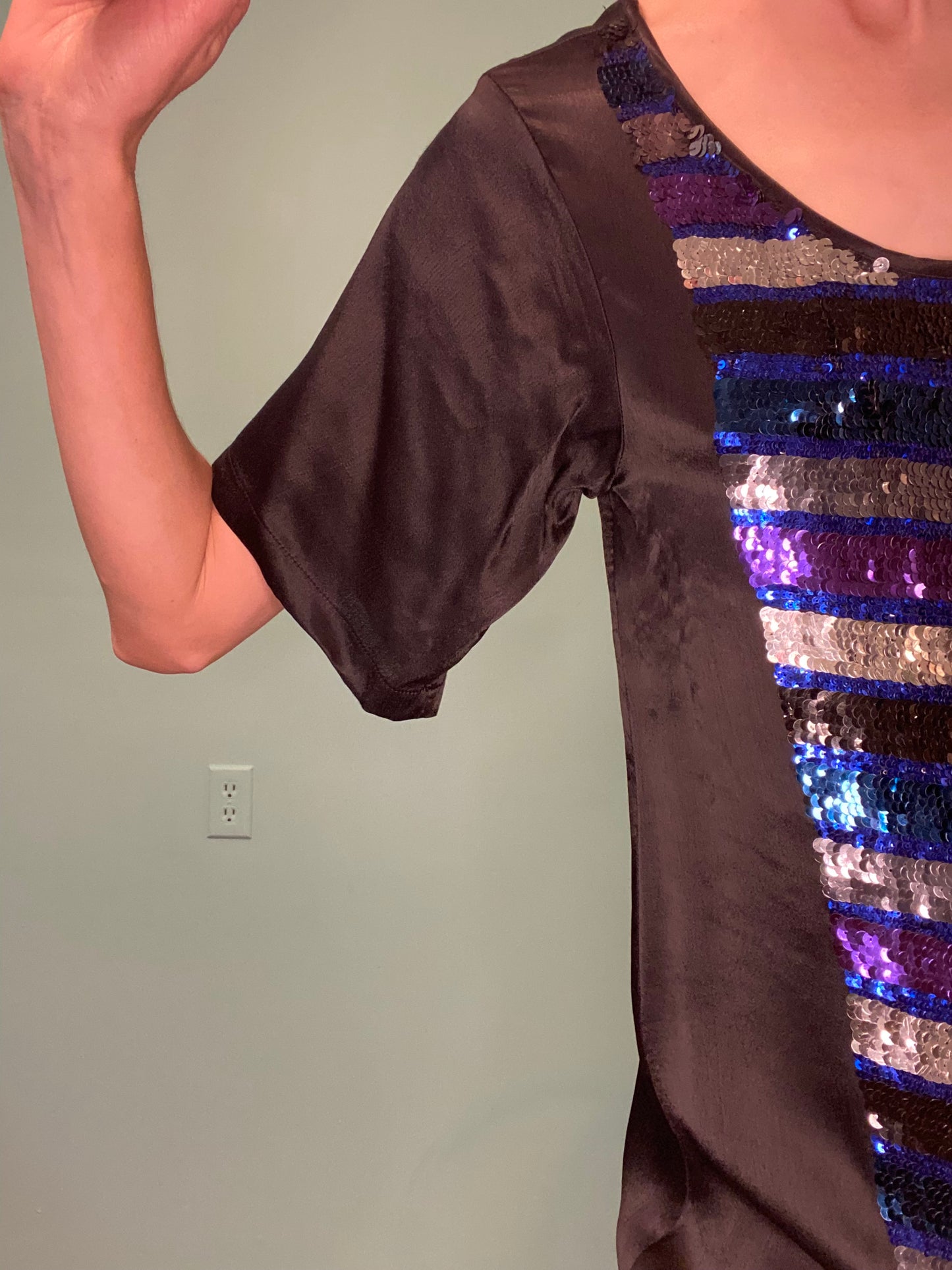 ***NEW WITH TAGS "FRENCH CONNECTION" STRIPED SEQUIN MINI DRESS