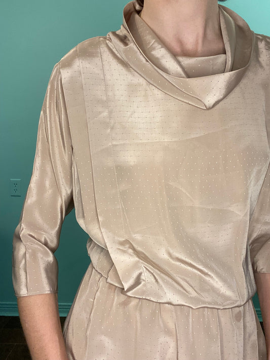 VINTAGE "ORITE" CHAMPAGNE COLOURED DRESS
