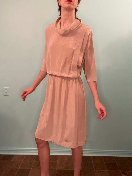 VINTAGE "ORITE" CHAMPAGNE COLOURED DRESS