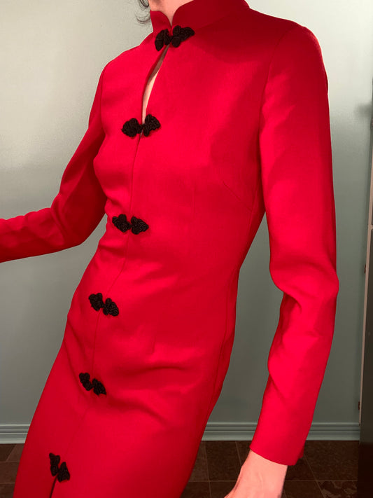 ***NEW WITH TAGS "ZARA" RED CHINOISERIE STYLE DRESS